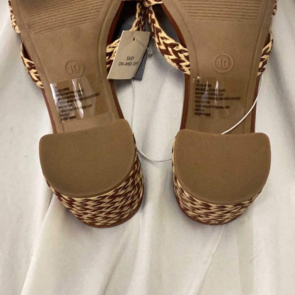 Women's Aaliyah Raffia Strappy Knot Sandal Heels - Universal Thread -Cognac -new - Picture 7 of 7